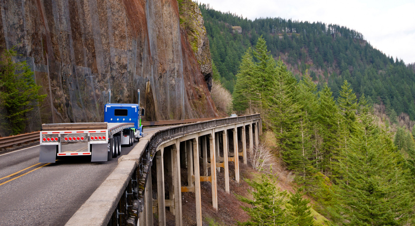 Truck going cross country